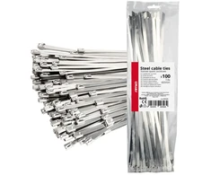 Nerūdijančio plieno metaliniai kabelių raiščiai 7,9x400 mm 100 vnt. amio-04326
