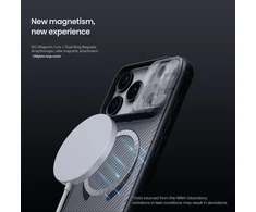 „Nillkin CamShield PRO Magnetic“ kietas dėklas, skirtas „Apple iPhone 17 Pro“, permatomas juodas