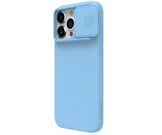 Dėklas Nillkin CamShield Silky Silicone Apple iPhone 15 Pro Max šviesiai mėlynas