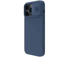 Nillkin CamShield Silky Silikoninis dėklas iPhone 14 Pro Max Silicone Cover with Camera Protector dėklas telefonui mėlynos spalvos