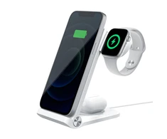 Nillkin PowerTrio 3in1 belaidis įkroviklis Apple Watch baltos spalvos (MFI)