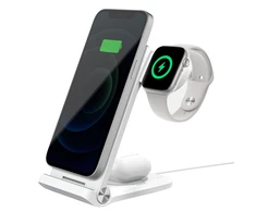 Nillkin PowerTrio 3in1 belaidis įkroviklis MagSafe Apple Watch baltos spalvos (MFI)