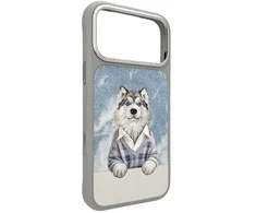 „Nimmy Gentle Pets“ serijos šunims skirtas „MagSafe“ dėklas, skirtas „iPhone 17 Pro Max“ – pilka