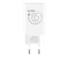 OBAL:ME GaN laidinis įkroviklis USB-A + 2xUSB-C 65W baltos spalvos