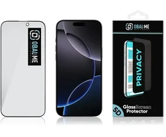 OBAL:ME Privacy 5D grūdintas stiklas telefonui Apple iPhone 16 Pro Max juodas (privatumo efektas)