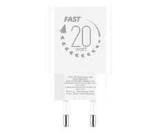 OBAL:ME laidinis įkroviklis USB-A + USB-C 20W baltos spalvos