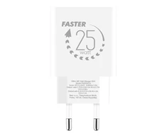 OBAL:ME laidinis įkroviklis USB-A + USB-C 25W baltos spalvos