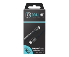 OBAL:ME Super Fast USB-C/USB-C pintas kabelis 100W 1m Juodas