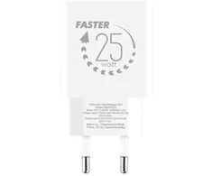 OBAL:ME laidinis įkroviklis USB-A + USB-C 25W baltos spalvos