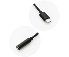 Oem Adapteris AUX Type C (male) to Jack 3,5 mm (female) juodas