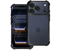 OEM dėklas, skirtas iPhone 17 Pro / 18 Pro (žemas kameros kraštas), atsparus smūgiams, elektro juodas