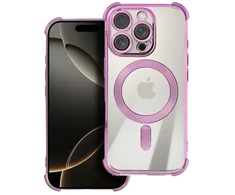 OEM dėklas, skirtas iPhone 17 Pro Max / 18 Pro Max (žemas kameros kraštas), atsparus smūgiams, suderinamas su MagSafe violetine