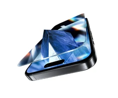 Benks apsauginis stiklas Glass Warrior Sapphire Coating (LS65) skirtas Apple iPhone 16 Pro Max juodos spalvos (Thin Edge)