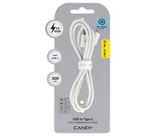 Oem Blavec Cable Candy braided – USB to Type C – PD 60W 3A 3 metres Apple CarPlay/Android Auto (CCA-UC3W30) baltas
