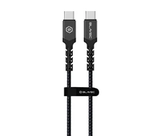 Blavec Kabelis Raptor pintas – Type C į Type C – PD 60W 3A 2 ms Apple CarPlay/Android Auto (CRA-CC3BG20) juodos spalvos-pilkas