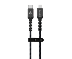 Blavec kabelis Raptor braided – Type C į Type C – PD 100W 5A 1 metras (CRA-CC5BG10) juodos spalvos-pilkos spalvos