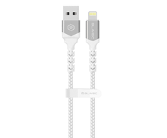 Blavec Cable Raptor pintas – USB į Lightning – 2A 3 metrai CarPlay (CRA-UL2WS30) baltas-sidabrinis