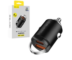 Blavec automobilinis įkroviklis BS-02B Aero – USB + Type C – QC 3.0 18W PD 30W (CCBS02BA-UCB) juodos spalvos