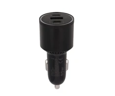Blavec Automobilinis įkroviklis BS-06D-C Trip – USB + 2xType C – QC 3.0 18W PD 65W su Type C į Type C (CCBS06DCQ-U2CB) juodos spalvos