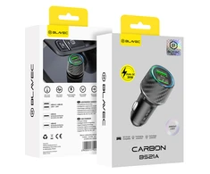 Oem Blavec automobilinis įkroviklis BS21A Carbon - 2xUSB - QC 3.0 36W 3A (CCBS21AC-2UB3A) juodos spalvos