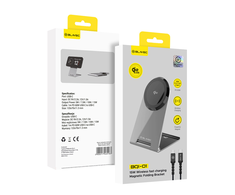 Oem Blavec belaidis įkroviklis BQI-01 Qi2 15W magnetic Magsafe + Raptor cable type C to type C (BQI01-QI2MS) sidabro spalvos