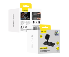 Oem Blavec belaidis įkroviklis BQI-02 Qi 15W magnetic Magsafe 3 in 1 (BQI02-QIMB) juodos spalvos