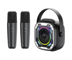 Blavec nešiojama bluetooth kolonėlė WS-08 Karaoke Idol – 8W su 2 mikrofonais (WS08-2MB) juodos spalvos