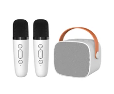 Blavec nešiojama bluetooth kolonėlė WS-07 Karaoke Party – 5W su 2 mikrofonais (WS07-2MW) baltos spalvos