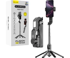 Blavec Selfie Stick Aliuminio Fusion P-10 Gimbal tripod + pilot 1 metras (SSFP10G-TRB10) juodos spalvos