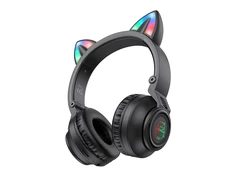 Borofone Ausinės BO18 Cat Ear bluetooth juodos spalvos