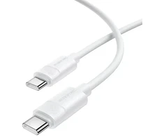 Borofone BX123 Leya duomenų perdavimo ir įkrovimo kabelis | USB-C į USB-C | PD | 60W | 1 m | balta