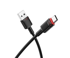 Borofone kabelis BX110 Beneficio – USB į Typ C – 3A 1 metras juodos spalvos