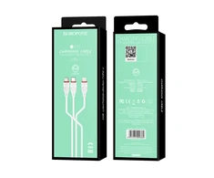 USB kabelis Borofone BX17 3in1 microUSB-Lightning-Type-C baltas