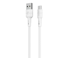 USB kabelis Borofone BX30 microUSB 1.0m silikoninis baltas