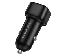 Borofone automobilinis įkroviklis BZ34B Cloud - USB + Type C - QC 3.0 PD 38W juodos spalvos