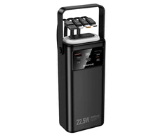 Borofone Power Bank 30000mAh BJ65 High – 2xUSB + Type C – QC 3.0 22,5W + PD 20W with USB, Type C, Lightning and micro USB juodos spalvos