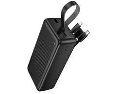 Borofone Power Bank 30000mAh BJ79B Clever - USB - su Type C ir Lightning kabeliais juodos spalvos