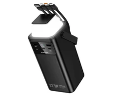 Borofone Power Bank 50000mAh BJ65A High – 2xUSB + Type C – QC 3.0 22,5W + PD 20W with USB, Type C, Lightning and micro USB juodos spalvos