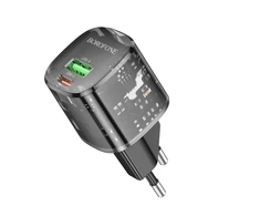 Oem Borofone Laidinis įkroviklis BN17 Sunlight – USB + Type C – QC 3.0 PD 20W 3A juodos spalvos