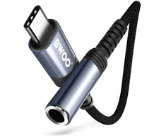 Oem BWOO audio adapter cable BZ47 aux 3,5 mm to USB-C juodas