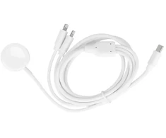 Oem Cable 3in1 Type C to 2 x Lightning / Apple Watch 3W 2A C3168 1,2 m baltas