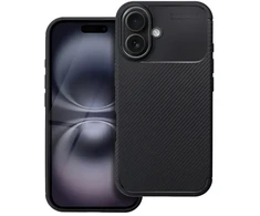 Forcell OEM dėklas, skirtas iPhone 16 Carbon Premium, juodas