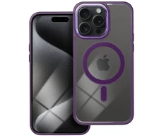 OEM dėklas, skirtas iPhone 15 PRO MAX, spalvotas „Edge Mag Cover“, suderinamas su „MagSafe“ violetine