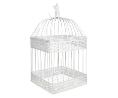 Besk Bikuvalt Dekoratyvinis narvelis 23x23x43cm Antikinis baltas