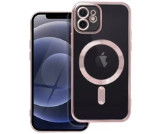 OEM dėklas, skirtas iPhone 12 telefonui, Electro Mag dėklas, suderinamas su MagSafe, auksinis-rose