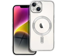 OEM dėklas, skirtas iPhone 14, Electro Mag dėklas, suderinamas su MagSafe sidabrinis