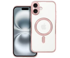 OEM dėklas, skirtas iPhone 16 PLUS, Electro Mag dėklas, suderinamas su MagSafe, auksinis-rose