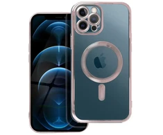 OEM dėklas, skirtas iPhone 12 PRO MAX, Electro Mag dėklas, suderinamas su MagSafe, auksinis-rose