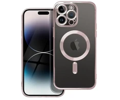 OEM dėklas, skirtas iPhone 14 PRO MAX, Electro Mag dėklas, suderinamas su MagSafe, auksinis-rožinis