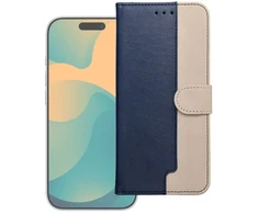 Oem Dėklas su klapką na Xiaomi Redmi NOTE 15 PRO 4G Split Book tamsiai mėlyna ir kreminė